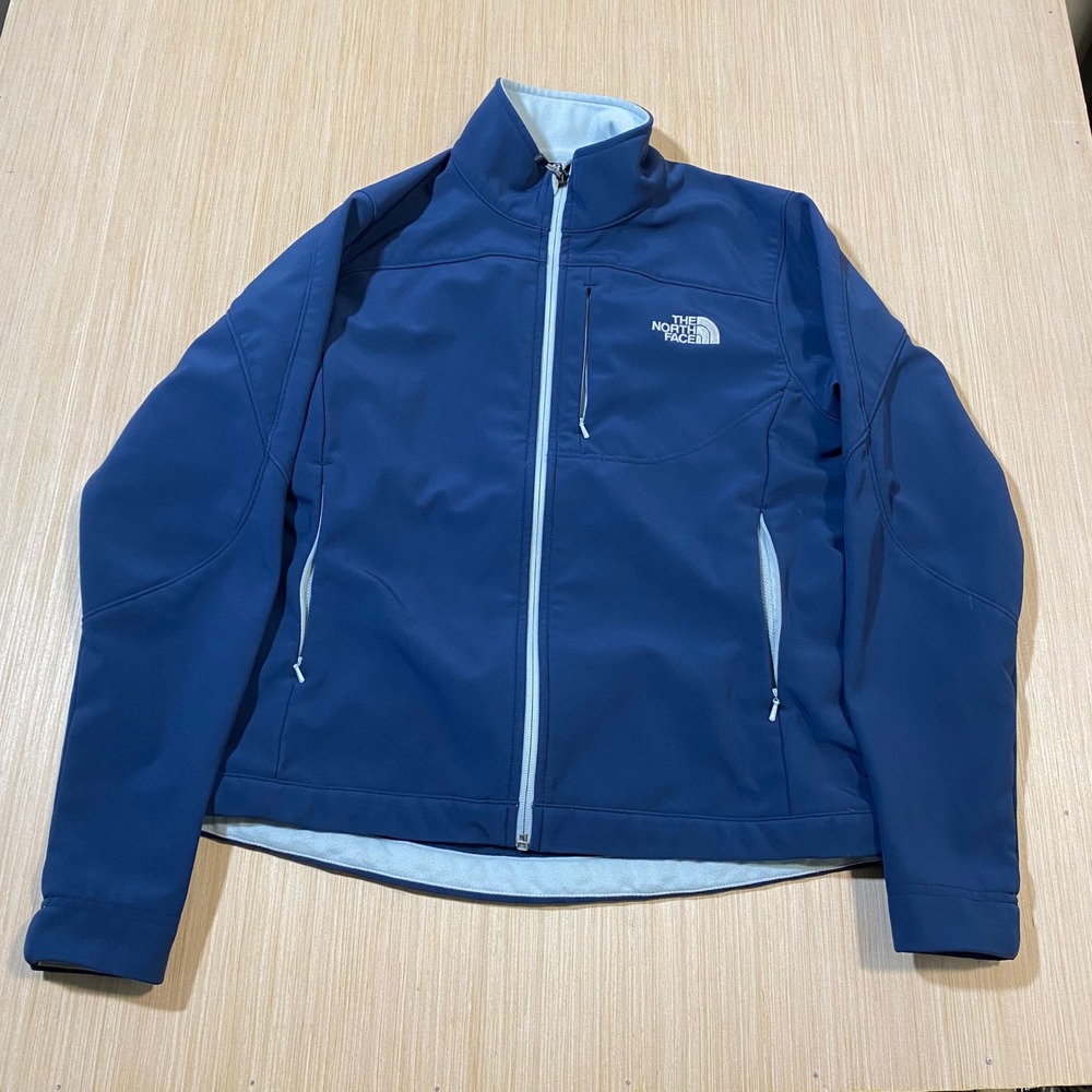 The North Face Womens Apex Bionic Softshell Jacket Navy Blue Fleece Lined Medium